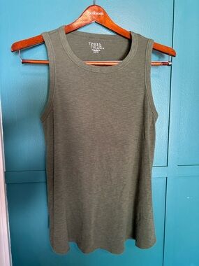 Time and Tru Olive Green Tank Top Size LG 12-14